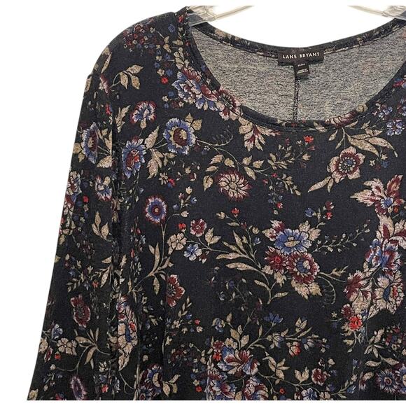 Lane Bryant Tulip-Hem Sweater Tunic Womens Size 14/16 Muted Black Multicolor Top - Picture 4 of 10